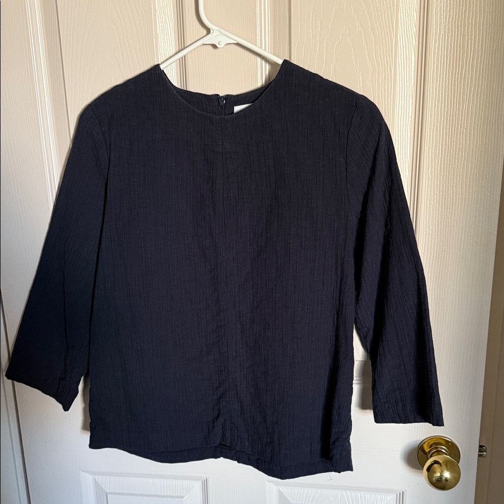 Norse Projects Navy Blue Back Zip  Blouse / Top Size Small